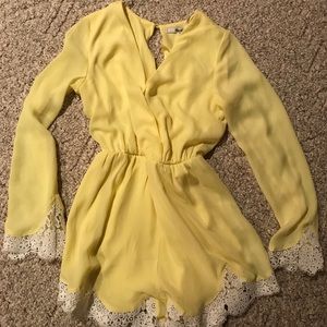 Yellow long sleeve romper